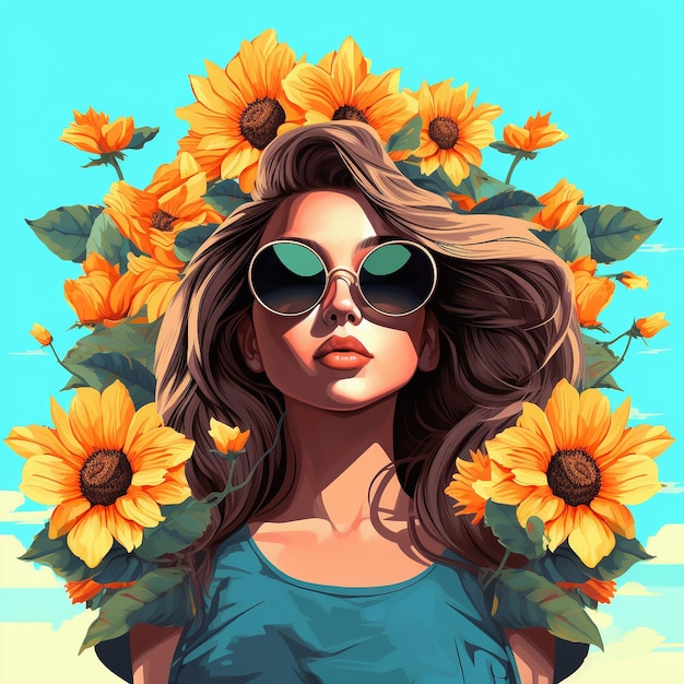 Flowers cartoon summer vibes