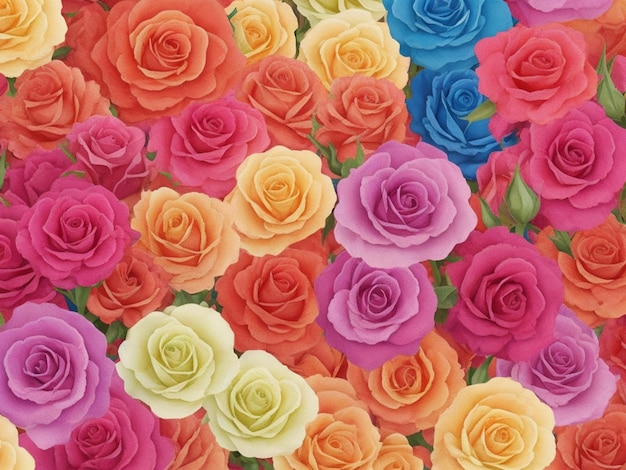 Flowers Colorful roses background