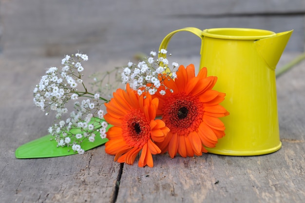 Flowers and colorful tool