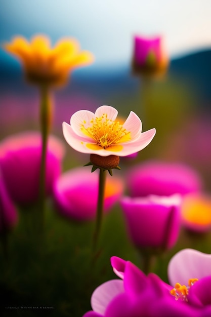 Flowers colorful wallpaper backgrounds nature lover yellow pink blue magenta dark pink orange shade