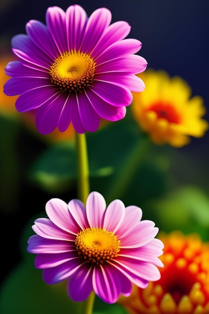 Flowers colorful wallpaper backgrounds nature lover yellow pink blue magenta dark pink orange shade