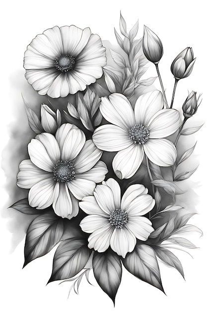 Flowers Coloring page for adults