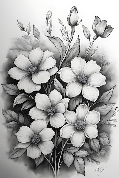 Flowers Coloring page for adults