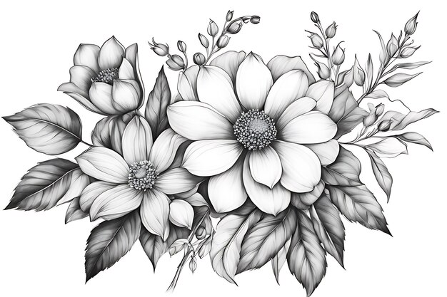 Flowers Coloring page for adults