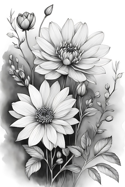 Flowers Coloring page for adults