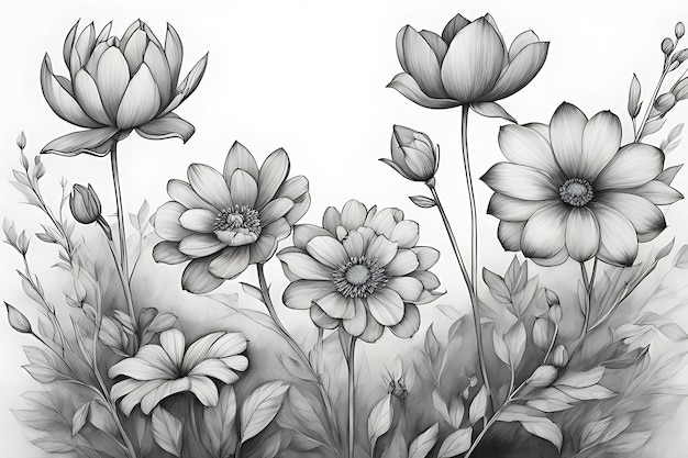 Flowers Coloring page for adults