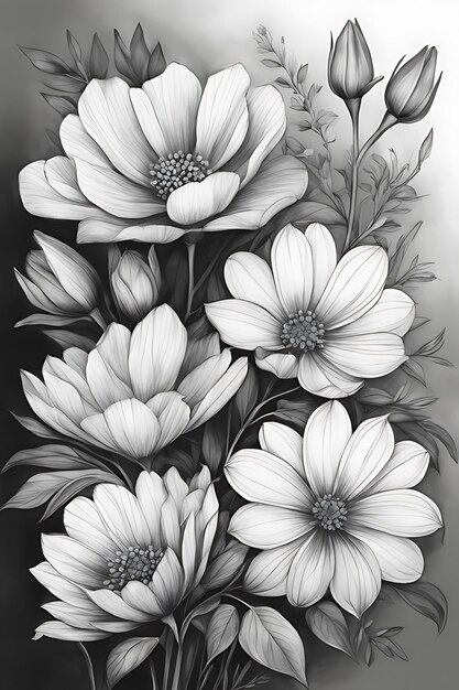 Flowers Coloring page for adults