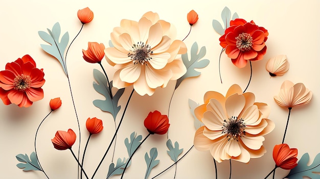 Flowers on a cream colored background