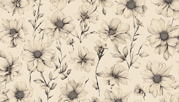 Flowers on a cream colored background