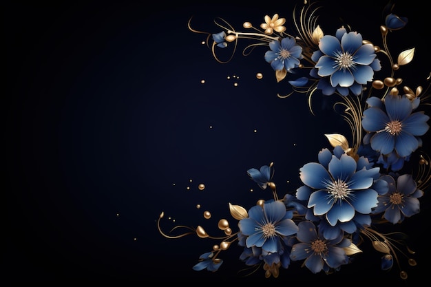 Photo flowers on dark background with copy space