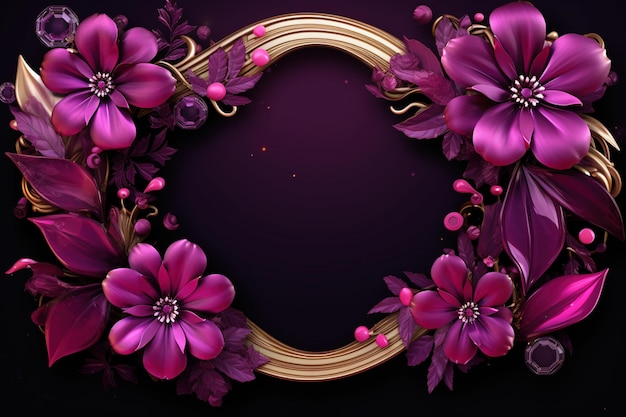 flowers on dark background with copy space