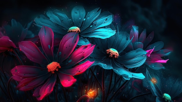 Flowers in the dark wallpapers