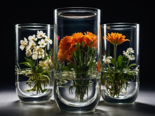 Flowers encased in glass