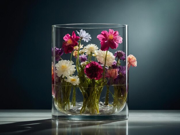 Flowers encased in glass