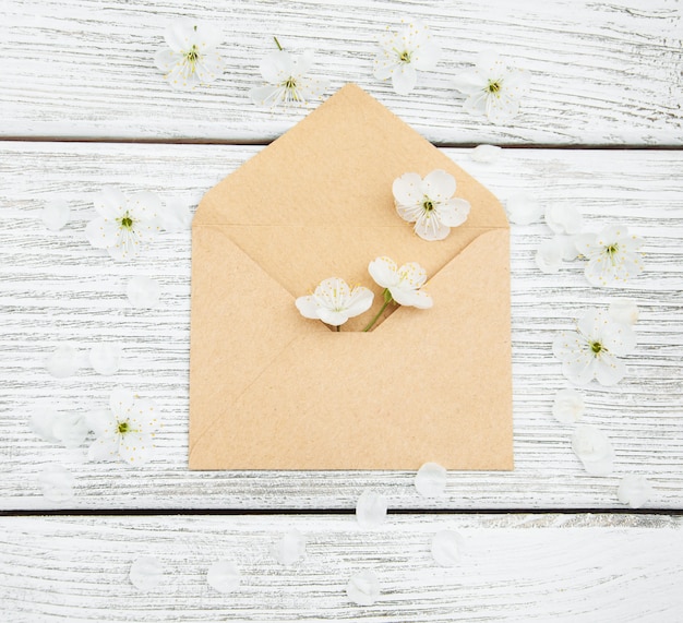 Flowers and envelope