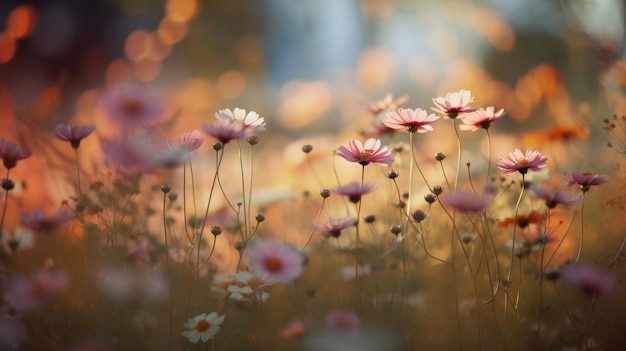 Flowers in the field in nature