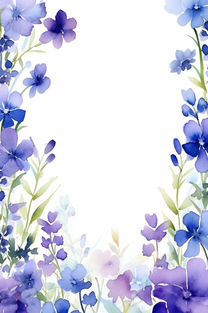 flowers in the frame - blue and white