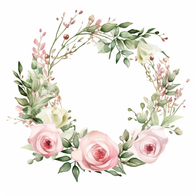 Flowers frame design white background