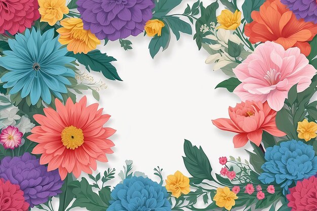 Flowers frame Flowers composition Generative ai