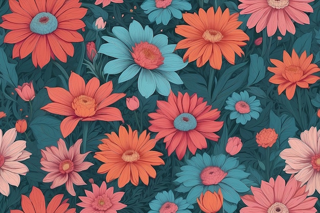 Flowers frame Flowers composition Generative ai