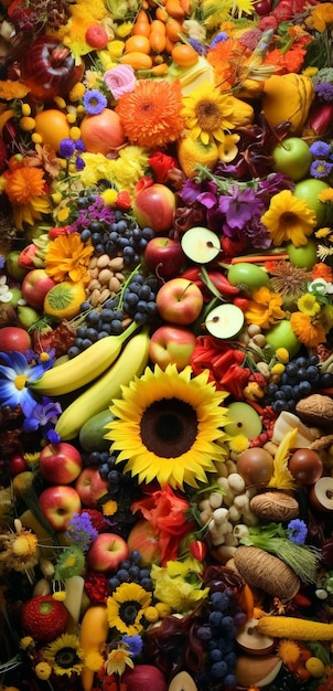 Flowers and fruits generated by AI