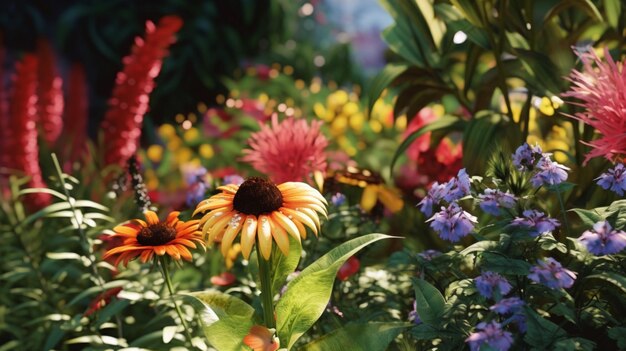 Foto fiori nel giardino ai generativi