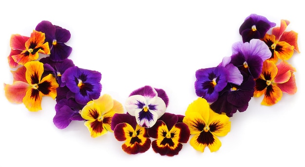 Flowers of garden pansies viola