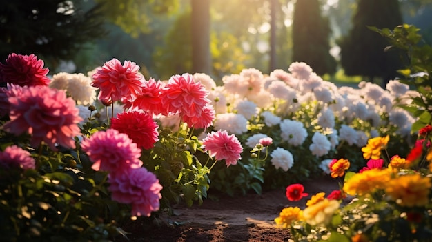 Цветы сад лето замечательные цветочные изображения генеративный ИИ