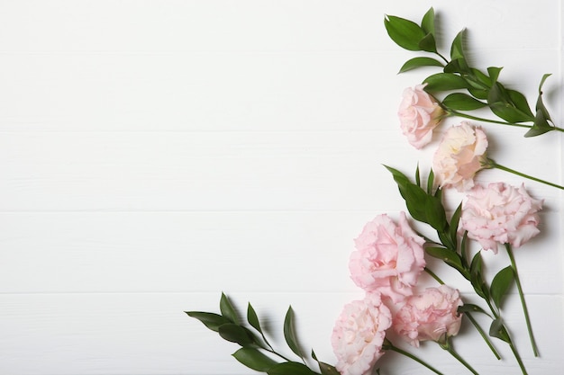 Flowers and gifts on the table march  concept mothers day womens day