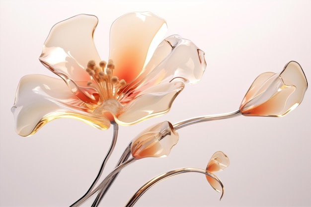 Flowers glass background