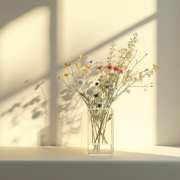 flowers in a glass vase