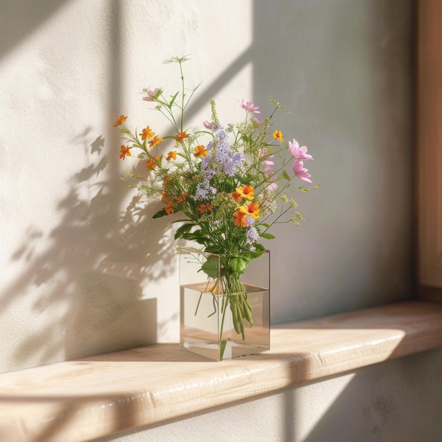 flowers in a glass vase