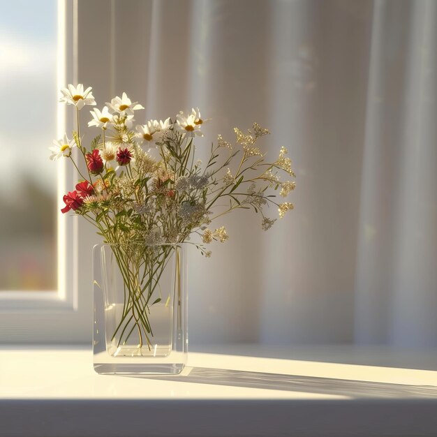 flowers in a glass vase