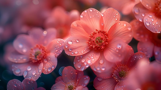 Фото Цветы в горшке с каплями воды на них