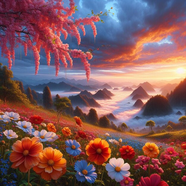 Flowers and Landscapes paintings and drawings