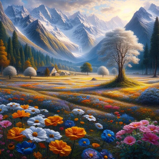 Flowers and Landscapes paintings and drawings