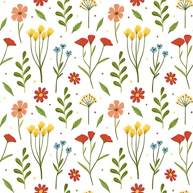 Photo flowers leaf seamless pattern design