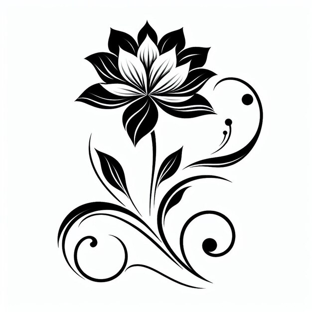 Photo flowers line art