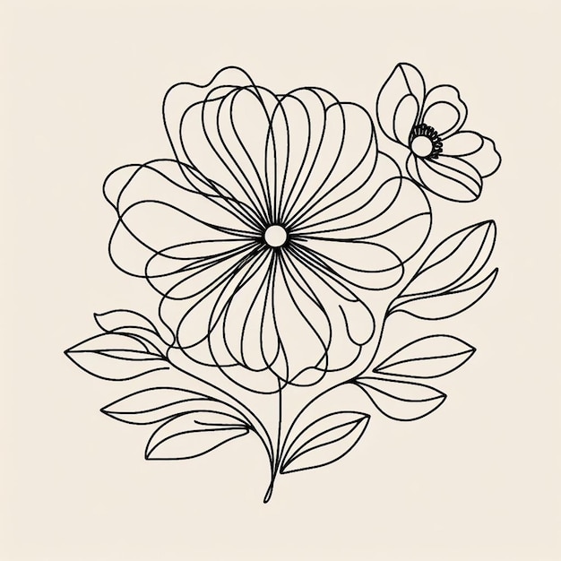 Flowers line art