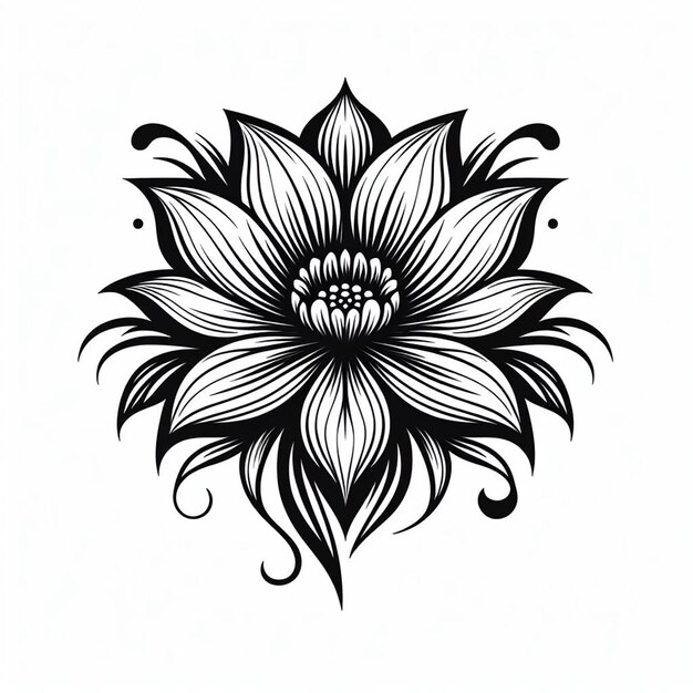 Photo flowers line art