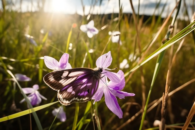 flowers in the meadow Generative AI