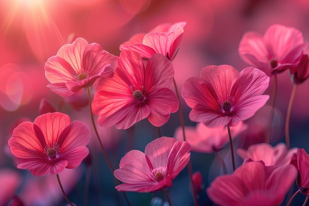 the flowers of a morning plant in the spring sunshine professional photography