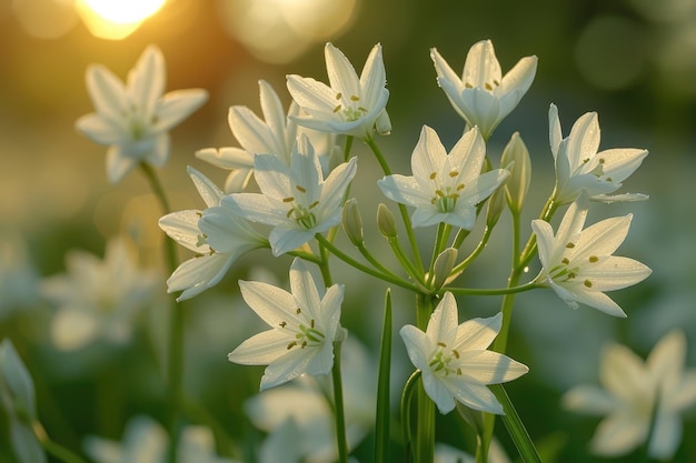 the flowers of a morning plant in the spring sunshine professional photography