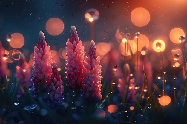 봄의 빛에서 아침 식물의 꽃 전문 사진