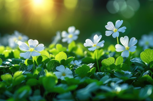 the flowers of a morning plant in the spring sunshine professional photography