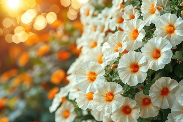 the flowers of a morning plant in the spring sunshine professional photography