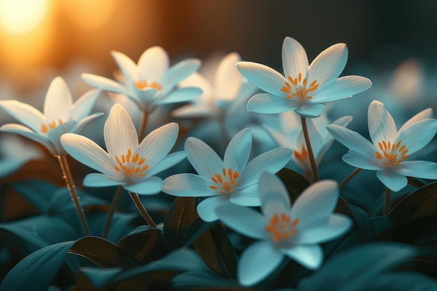 the flowers of a morning plant in the spring sunshine professional photography