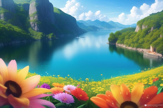 Flowers on the mountain wallpapers