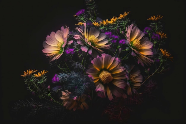 flowers near dark background wallpapers hd wallpapers in the style of post processing