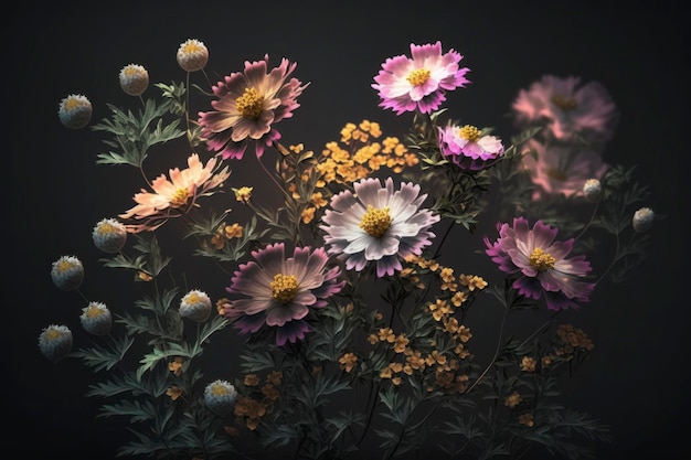 flowers near dark background wallpapers hd wallpapers in the style of post processing